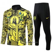 Chandal de Sudadera del Brasil Jesus Nino 24/25 Amarillo