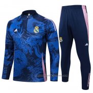 Chandal de Sudadera del Real Madrid Dragon 24/25 Azul