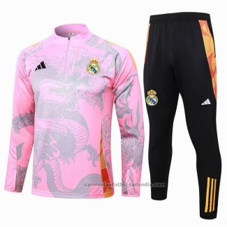 Chandal de Sudadera del Real Madrid Dragon 24/25 Rosa