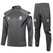 Chandal de Sudadera del Real Madrid Nino 24/25 Gris