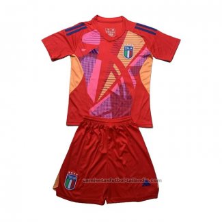 Camiseta Italia Portero Nino 24/25 Rojo