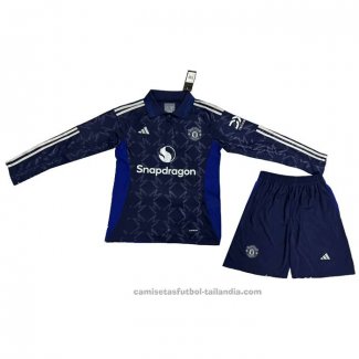 Camiseta Manchester United 2ª Manga Larga Nino 24/25