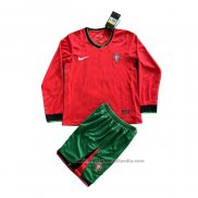 Camiseta Portugal 1ª Manga Larga Nino 2024