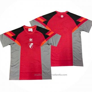 Camiseta Pre Partido del River 2024 Gris Rojo