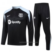 Chandal de Sudadera del Barcelona 24/25 Negro y Gris