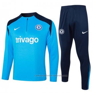 Chandal de Sudadera del Chelsea Nino 24/25 Azul