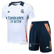 Chandal del Real Madrid Manga Corta 24/25 Blanco - Pantalon Corto