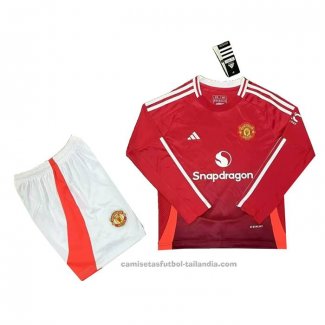 Camiseta Manchester United 1ª Manga Larga Nino 24/25