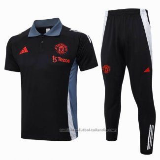 Conjunto Polo del Manchester United 24/25 Negro