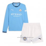 Camiseta Manchester City 1ª Manga Larga Nino 24/25