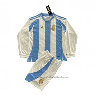 Camiseta Argentina 1ª Manga Larga Nino 2024