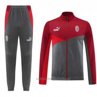 Chandal de Chaqueta del AC Milan 24/25 Rojo Gris