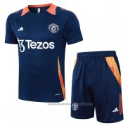 Chandal del Manchester United Manga Corta 24/25 Azul - Pantalon Corto