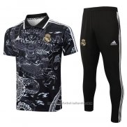 Conjunto Polo del Real Madrid Dragon 24/25 Negro