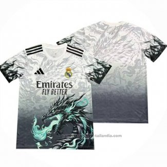 Tailandia Camiseta Real Madrid Dragon 24/25 Blanco Gris