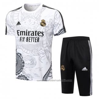 Chandal del Real Madrid Dragon Manga Corta 24/25 Blanco - Pantalon Corto