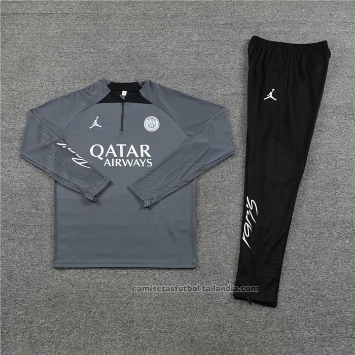 Chandal de Sudadera del Paris Saint-Germain Jordan Nino 23/24 Gris